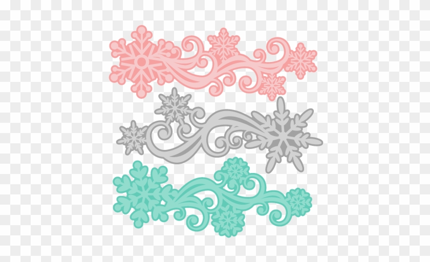 Snowflake Flourish Set Svg Scrapbook Cut File Cute - Scalable Vector Graphics #764003