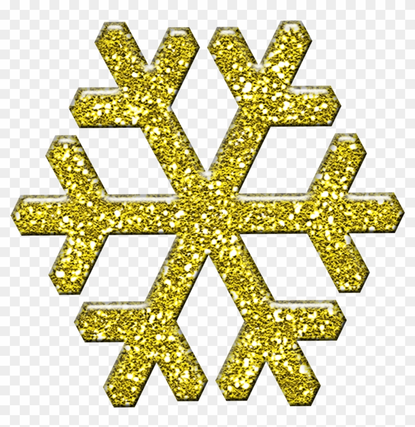 Gold - Gold Glitter Snowflake Clipart #764163