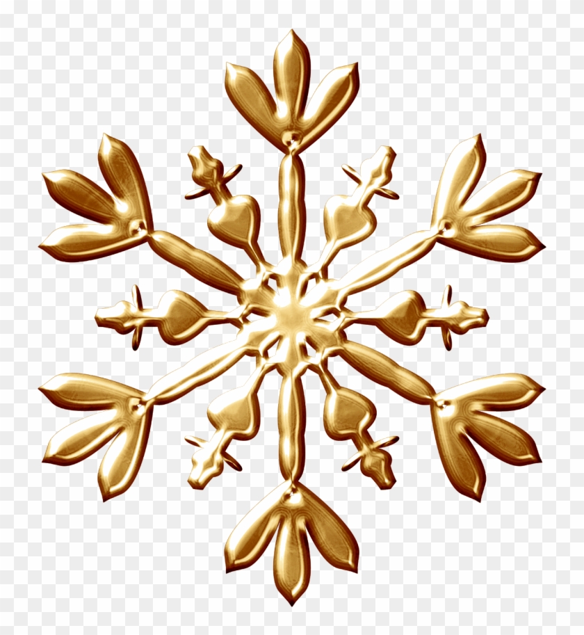 The Gallery For > Gold Snowflakes Png - Illustration #764171