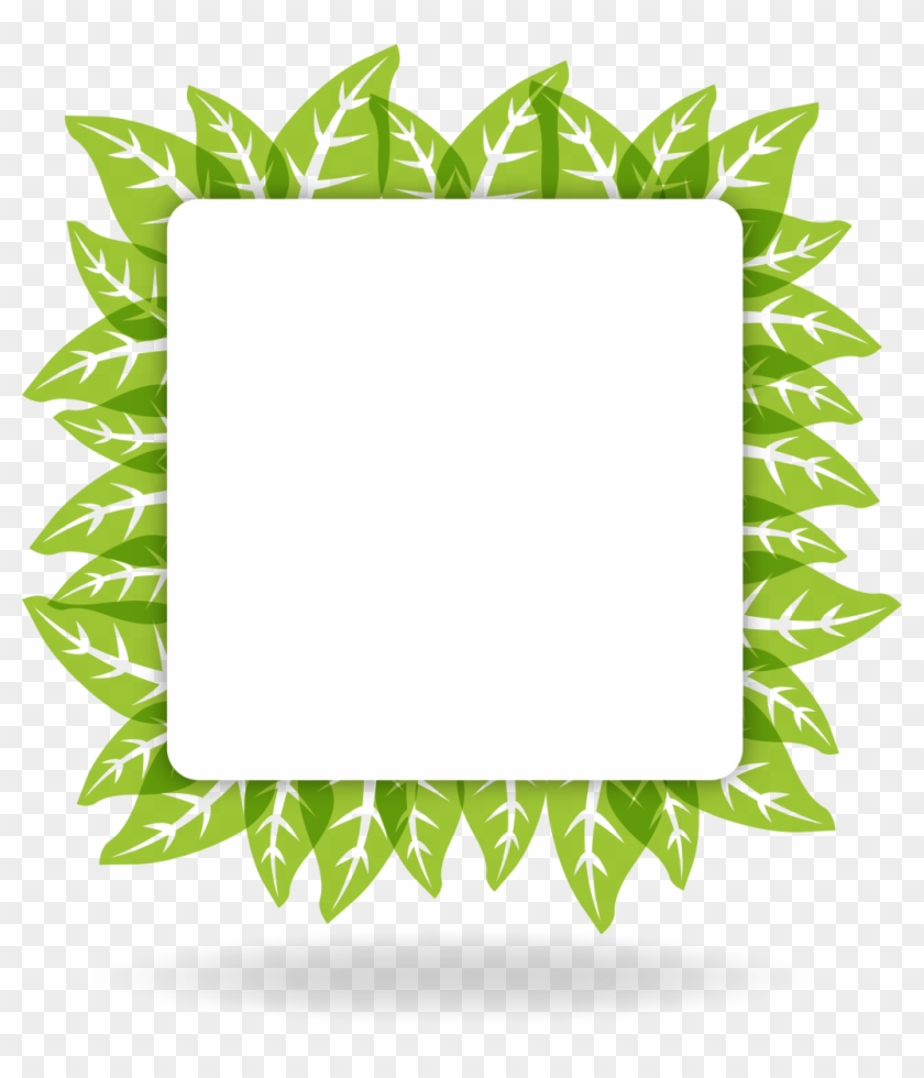 Leaves Frame Green Eco Rectangle Square Quadrilateral - Paper #764264