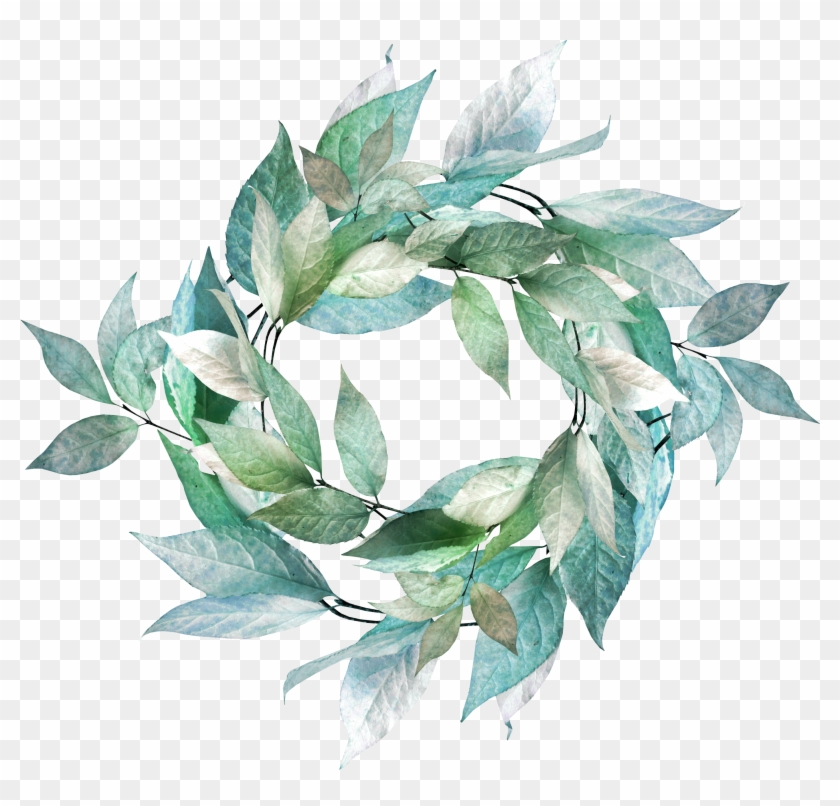 Leaf Flower Wreath - Зеленые Листья В Виде Кольца Шаблон #764528