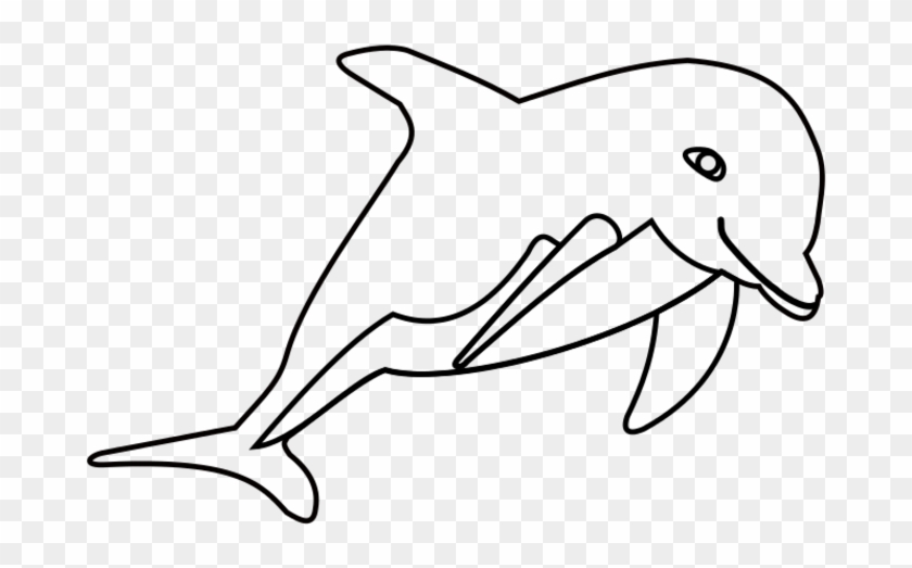 Dolphin Clipart Black And White Dolphin Outline Svg - Delfín Omalovánky #764720