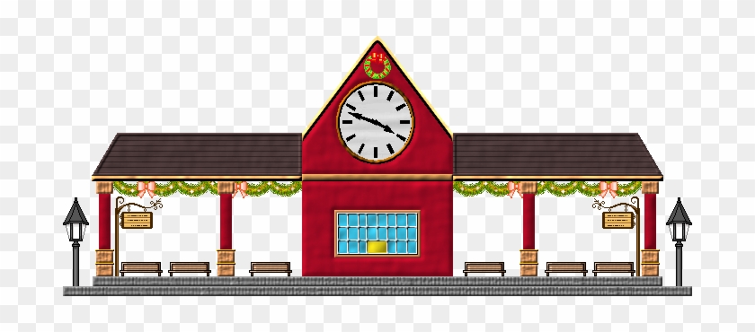 Winter Train Station By Herbertrocha - Train Station Cartoon Png - Free  Transparent PNG Clipart Images Download