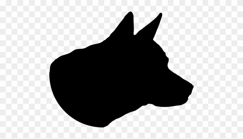 210039 Dog Head Silhouette - Silhouette Of A Dog #764928