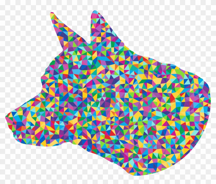 Poly Prismatic Dog Head Silhouette - Poly Prismatic Dog Head Silhouette #764962