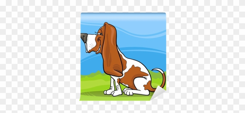 Basset Hound Dog Cartoon Illustration Wall Mural • - Illustration #764973