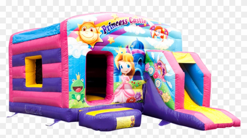 Kombineret Hoppeborg & Slide - Inflatable Castle #764983