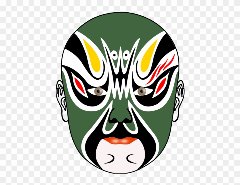 Tang Dynasty Performance Peking Opera Chinese Opera - Chinese Masks Green #765021