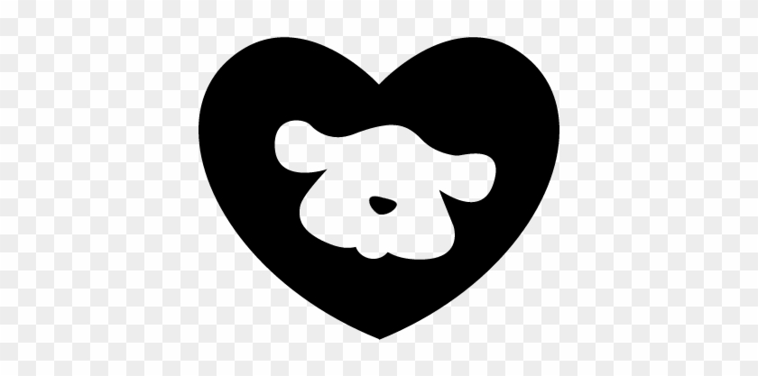 Dog Head In A Heart Vector - Dog Head In Heart #765027
