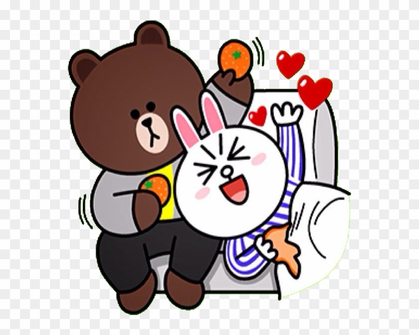 Line Sticker Brown Love Story #765038