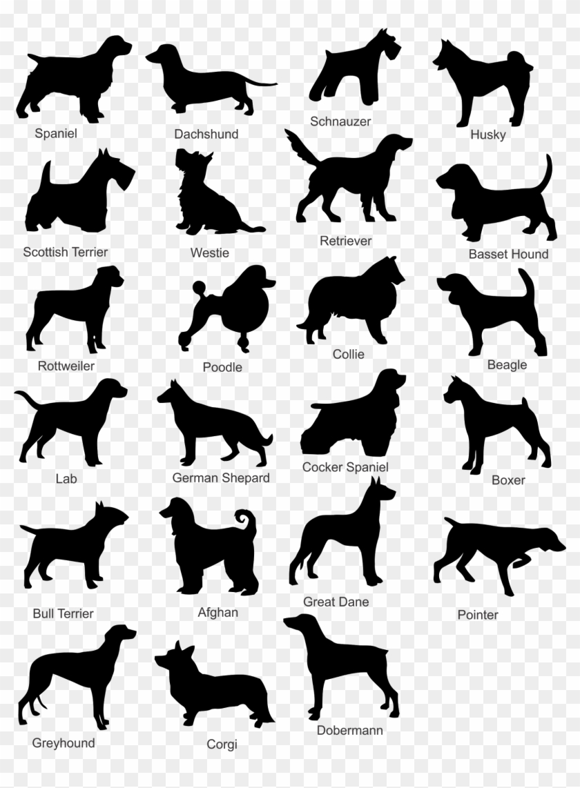 Dog Breed List Plus Dog Silhouette - Cake Toppers With Dogs #765111