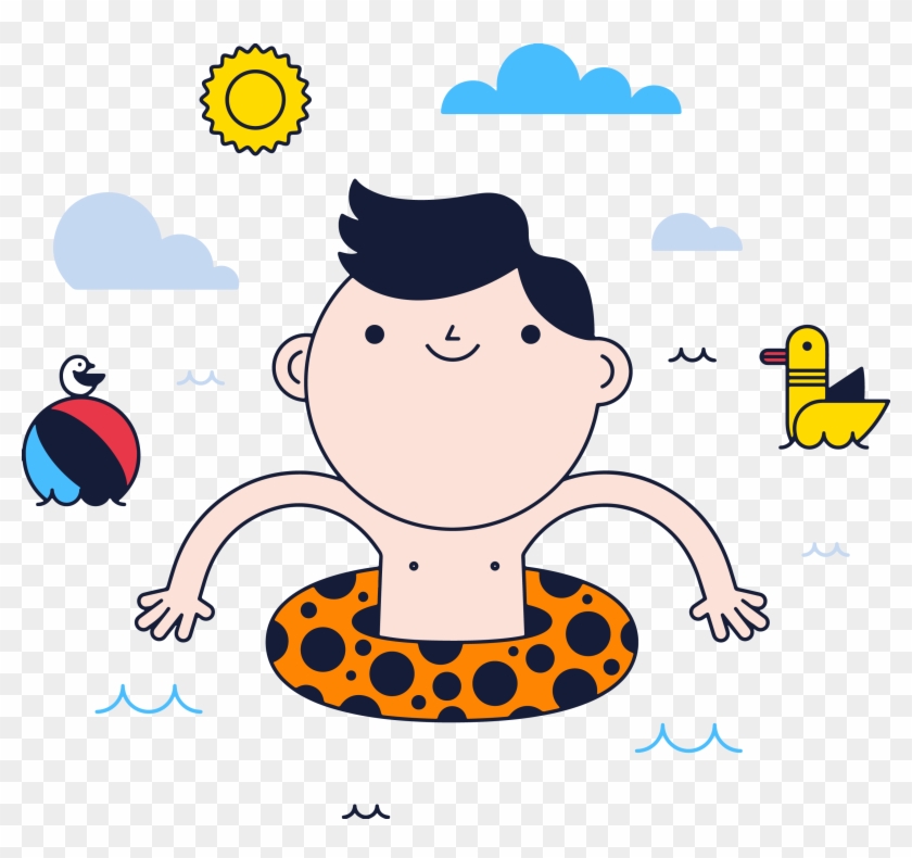 Swimming Pool Clip Art - การ์ตูน เด็ก ว่า ย น้ำ #765192