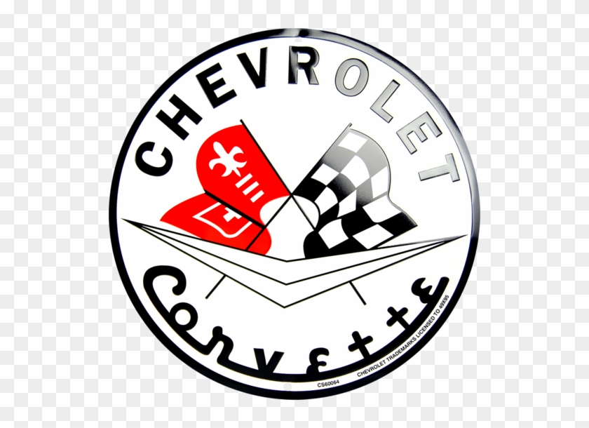 Chevrolet Corvette Circle - Chevrolet Chevy Corvette Flag Logo Circular Sign #765404
