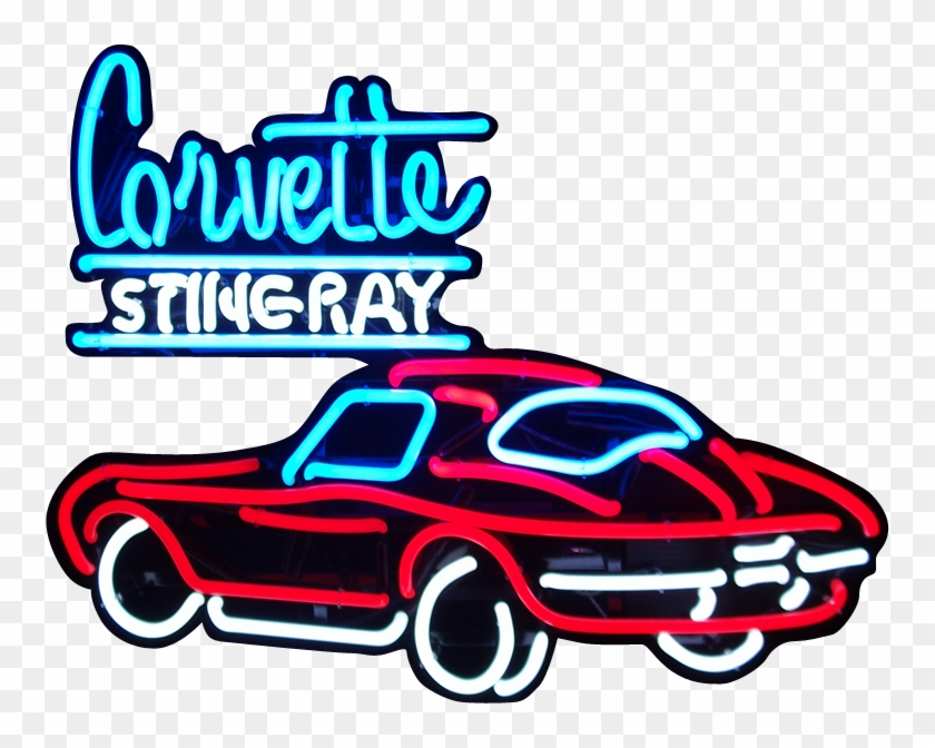 Automotive Neon Signs - Chevrolet Corvette Stingray Red Vintage Style Garage #765408