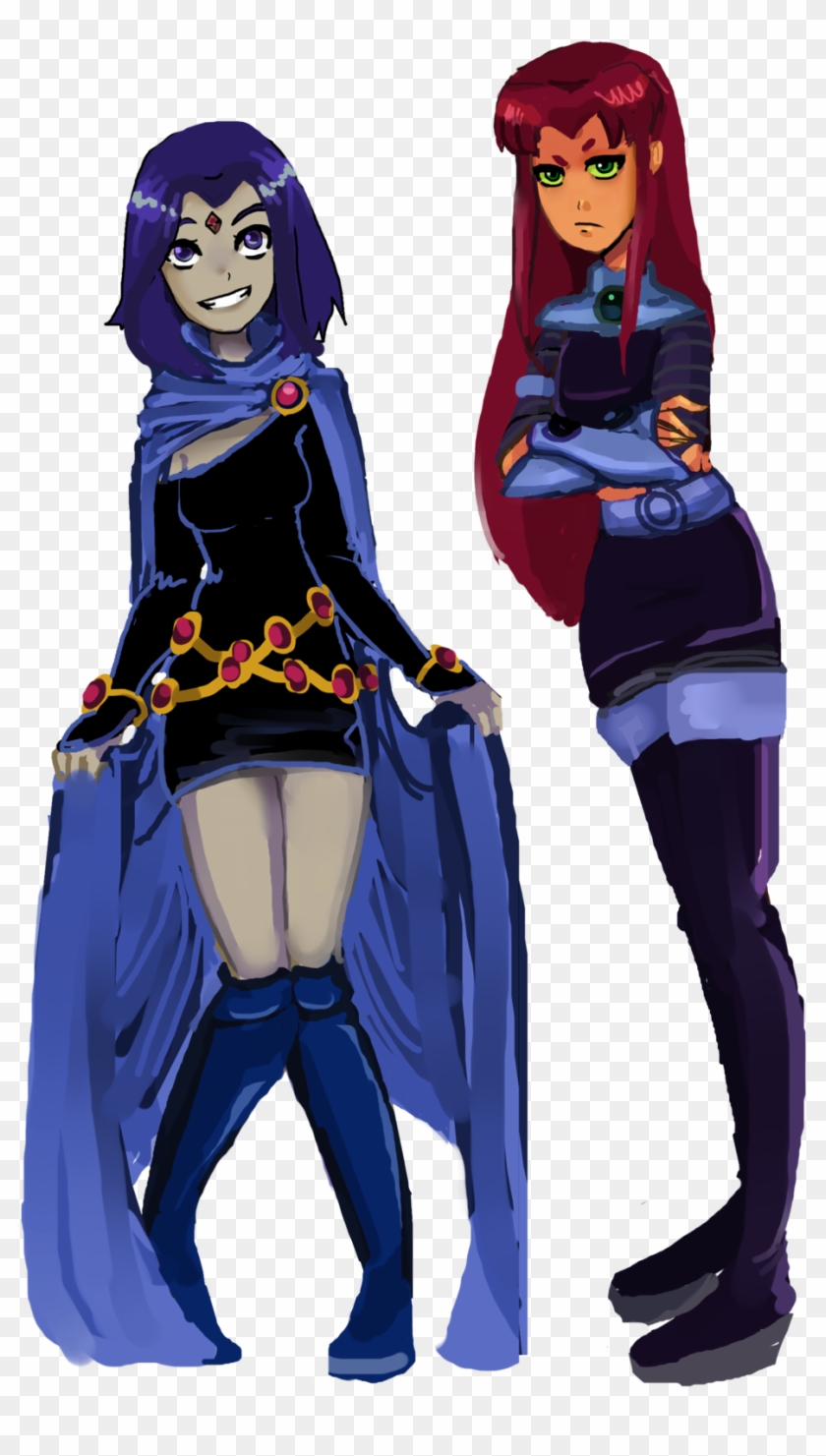 Starfire In Raven's Body - Anime Raven & Starfire - Free Transparent PNG  Clipart Images Download