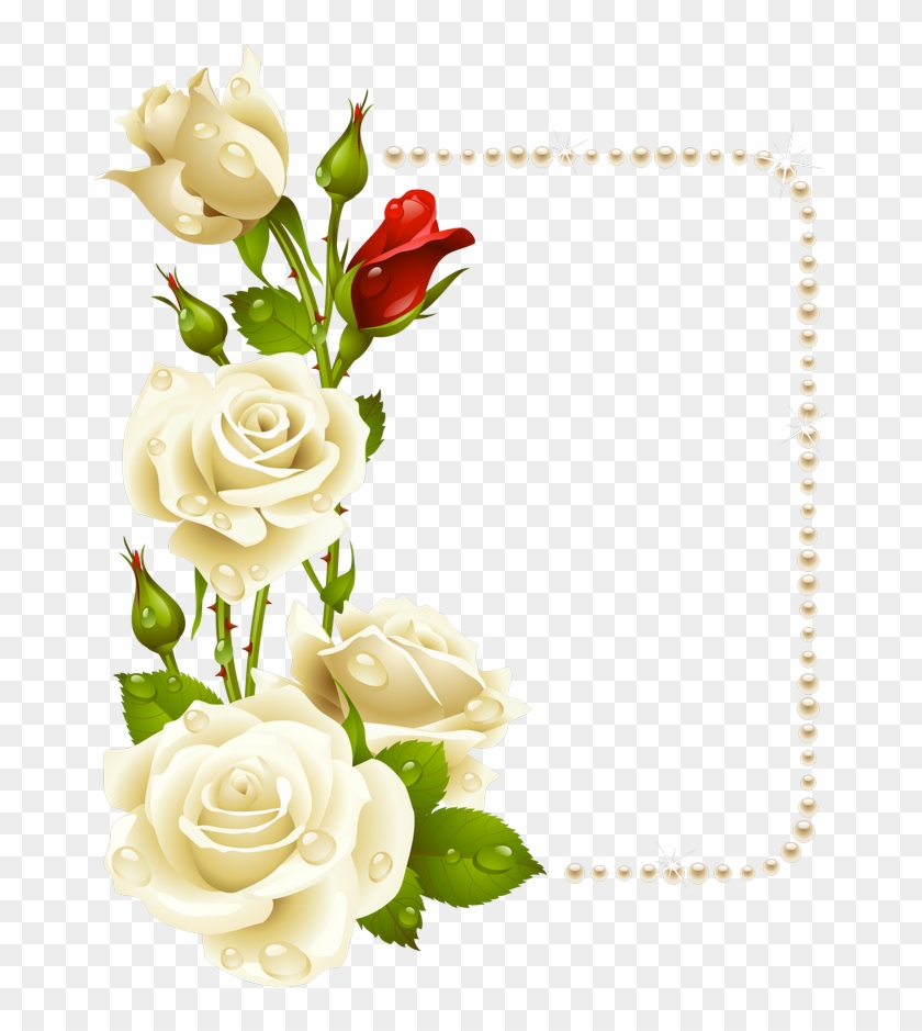 Rosas Blancas Png - White Roses Border Clipart #765737