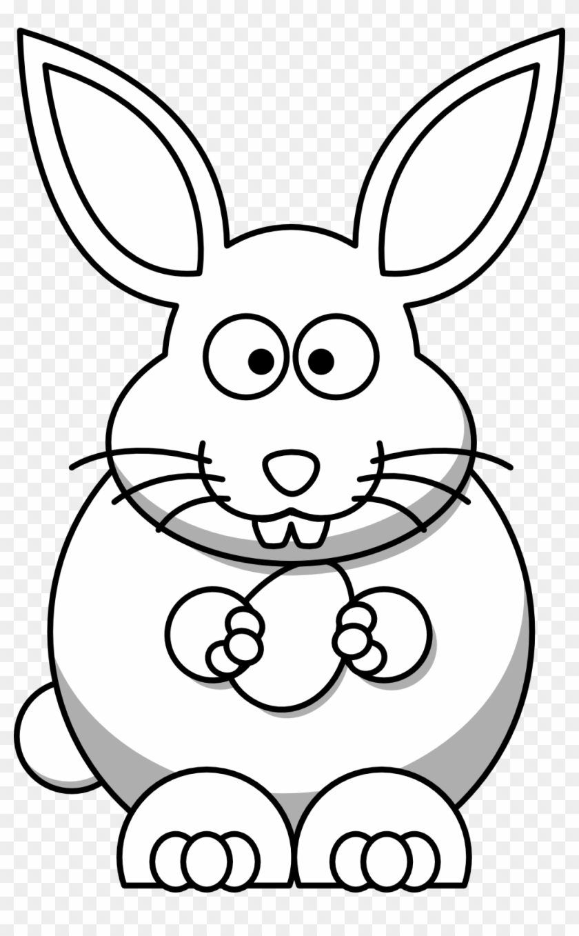 Bunny Black White Clipartist - White Easter Bunny Shower Curtain #765742