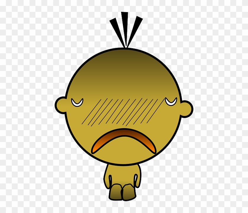 Unhappy Character, Man, Figure, Abstract, Yellow, Sad, - Clip Art #765779