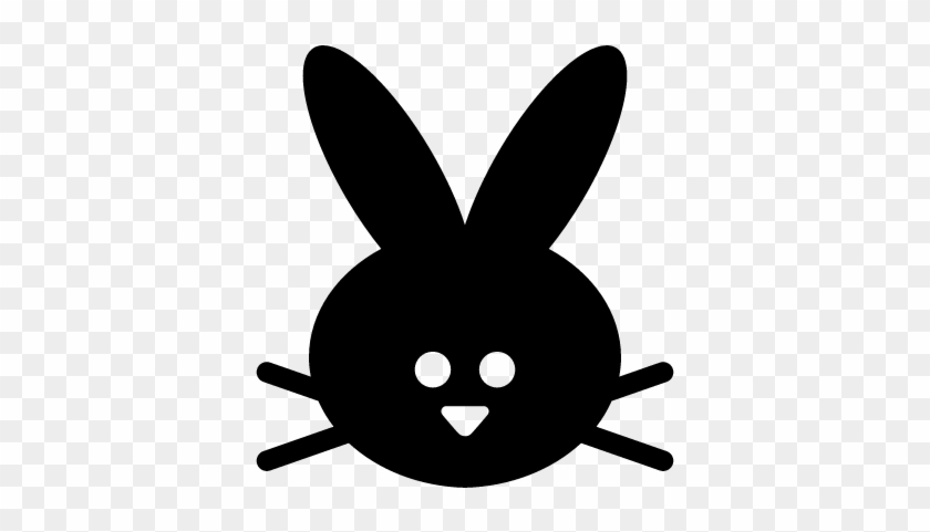 Cute Bunny Head Vector - Silhouette Tete De Lapin #765845