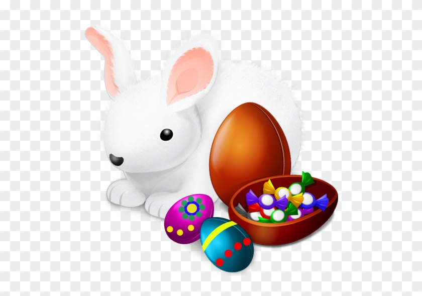 Cute Rabbit And Easter Egg Icon - Need Free Easter Stickers For Facebook #765908