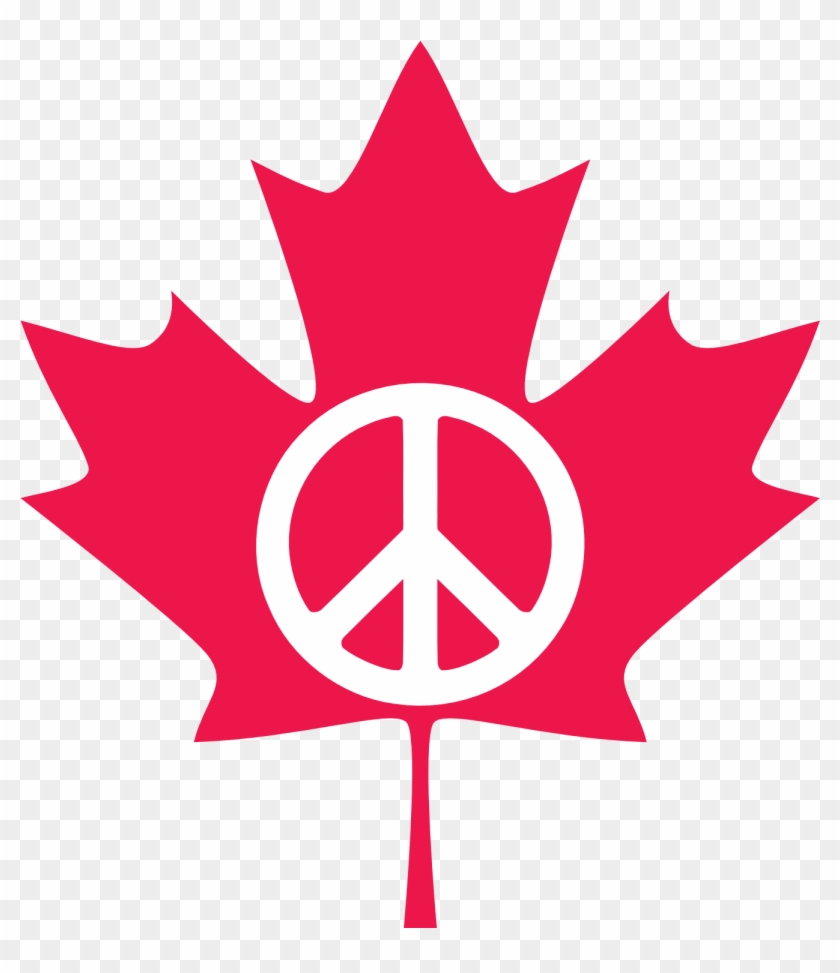 Clipart Canadian Flag - Canadian Flag With Peace Sign #766040