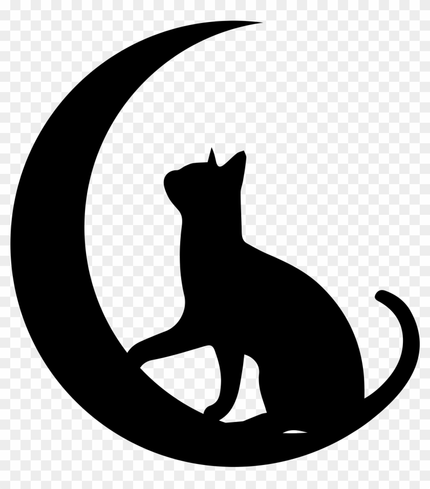 Catmoon Logo - Cat And Moon Silhouette #766150