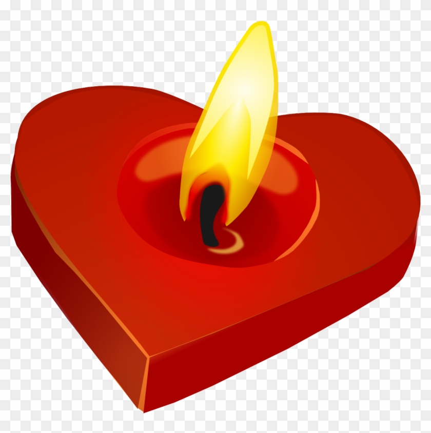 Red Candle Clip Art - Heart Candle Clipart #766714