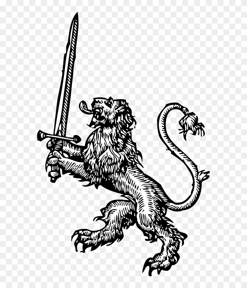 How To Set Use Lion With Sword Svg Vector - Rampant Lion With Sword #766743