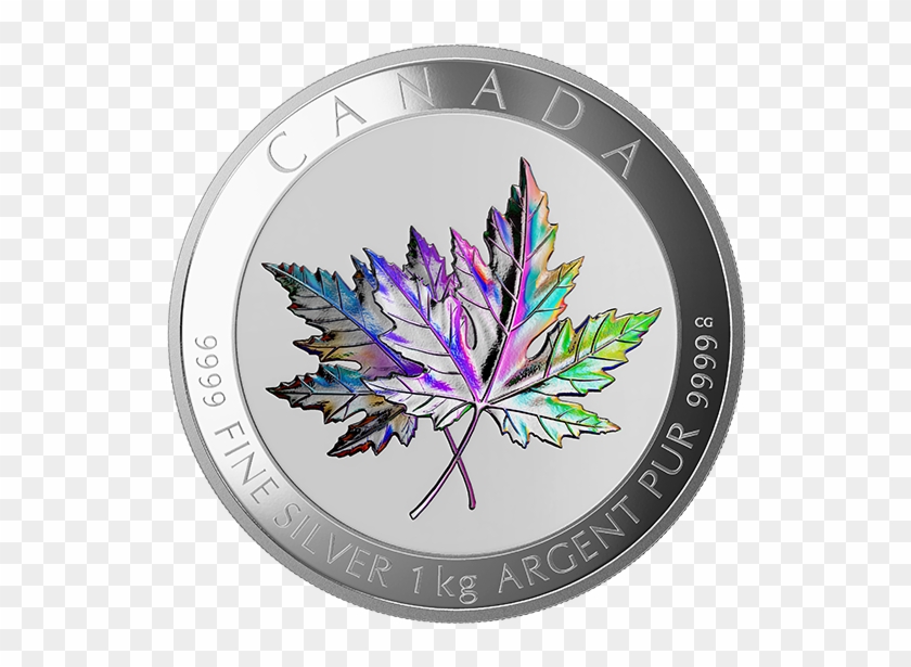 One-kilogram Fine Silver Hologram Coin - Canada Maple Leaf Coin #766766