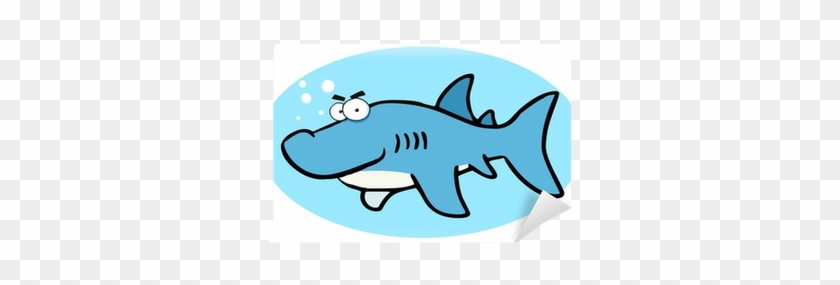 Cartoon Illustrations Of Smiling Shark Wall Mural • - Sharks Cartoon #766993