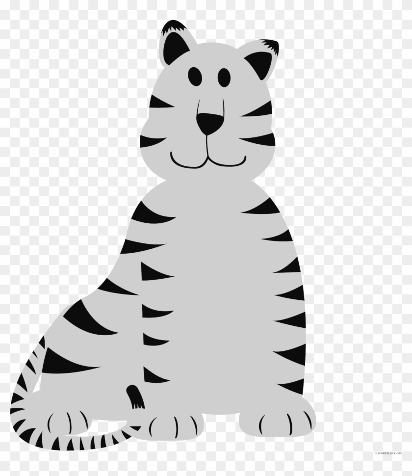 Baby Tiger Animal Free Black White Clipart Images Clipartblack - Desenhos De Animais Selvagens Coloridos #767240