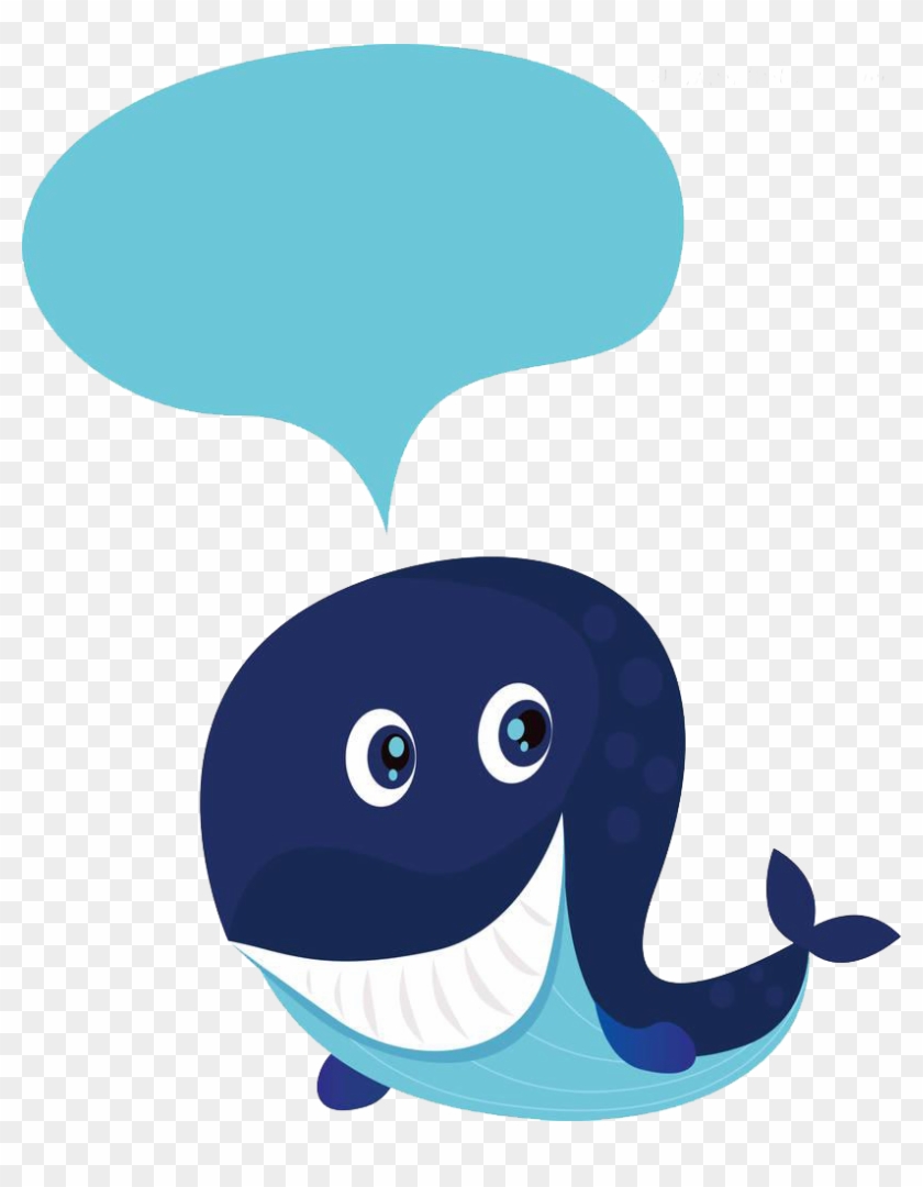 Cartoon Blue Whale Illustration - Cartoon Blue Whale Illustration #767820