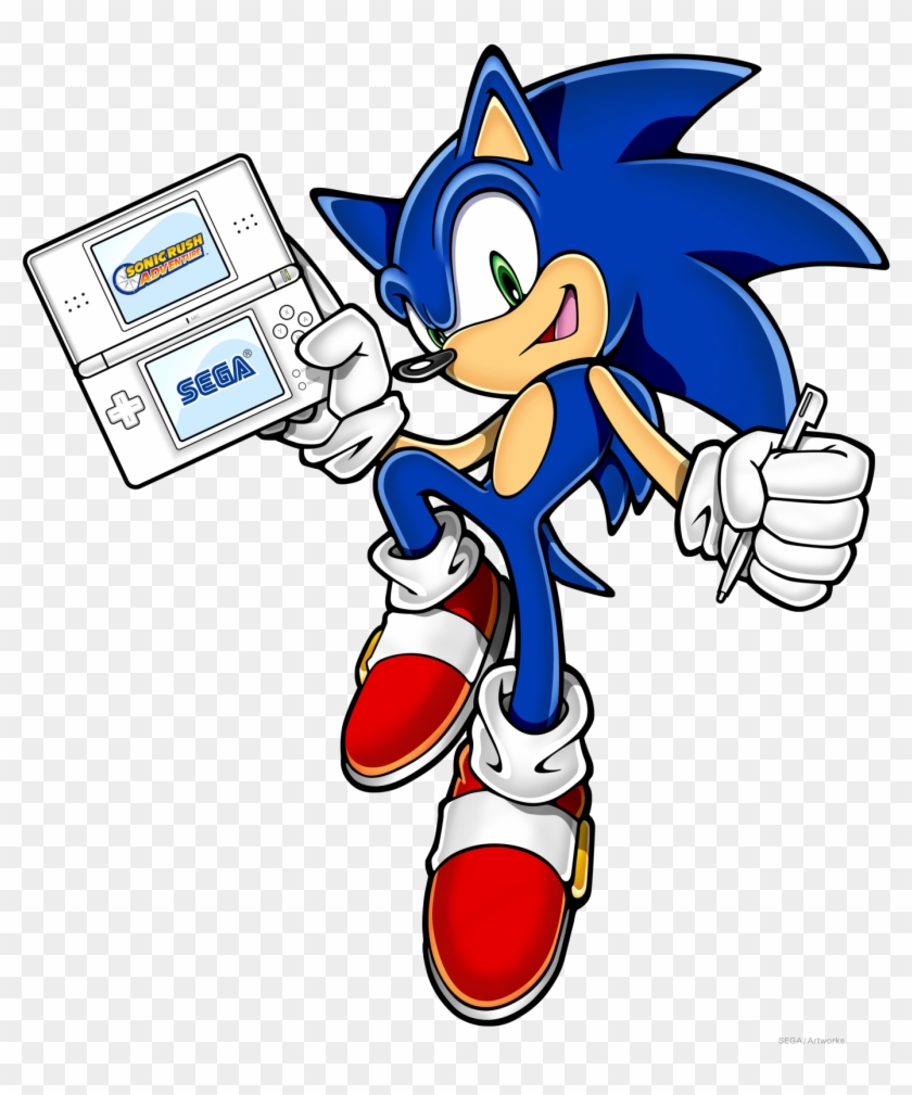 Sonic Rush Adventure Nintendo Ds - Sonic With A Ds #767950