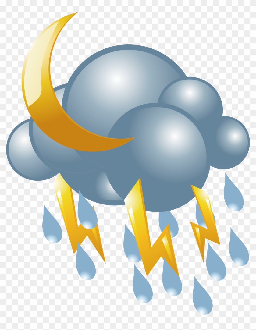 Lightning Rain Cloud Icon - Lightning Rain Cloud Icon #768198