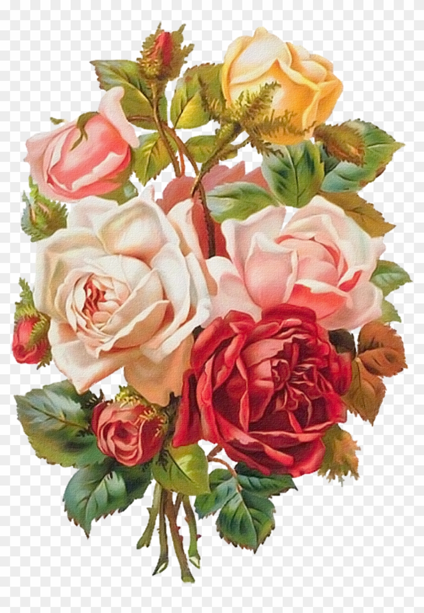 Victorian Era Flower Bouquet Porte-bouquet Rose Clip - Mother's Day Roses Throw Blanket #768024
