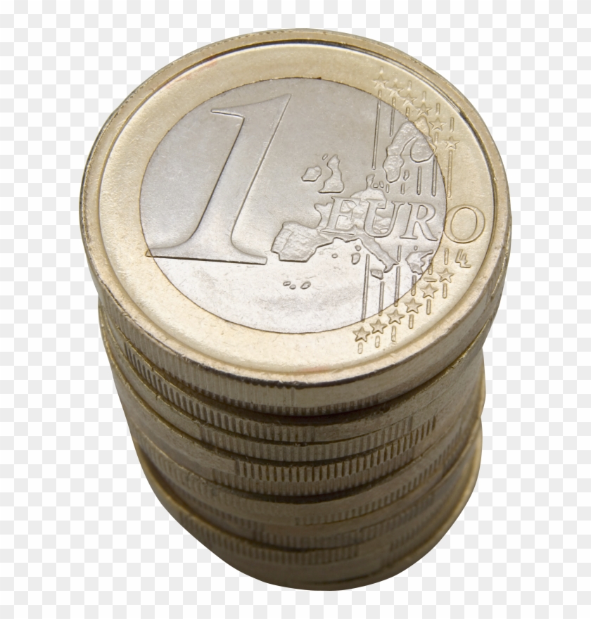 Pin Stack Of Money Clipart Transparent - Stack Of One Euro Coins #768036