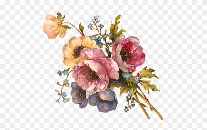 Floral Piece Tuckdb Org - Vintage Flower Painting Png #768080