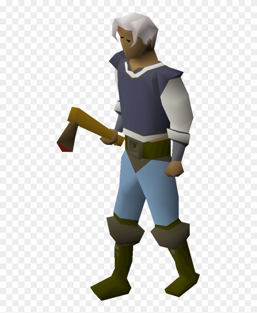 A Player Wielding A Bronze Axe - Runescape Steel Longsword #768103