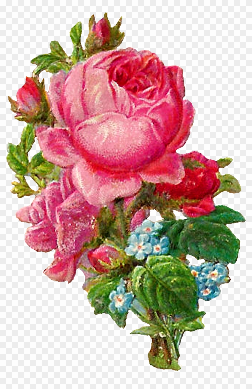 The First And Third Digital Pink Rose Images Look Very - Clip Art #768270