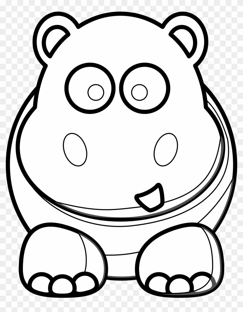 Hippo Clipart Coloring Book - Baby Hippo Coloring Pages #768297