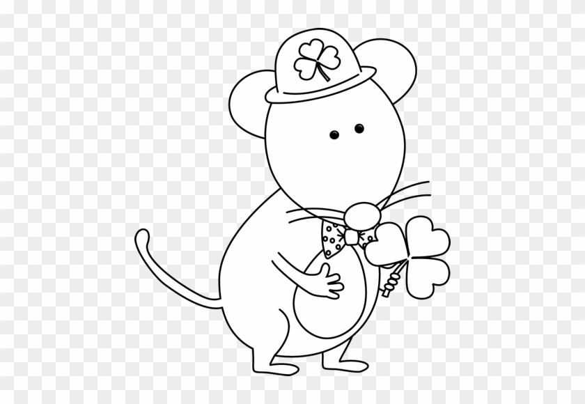 Free Christmas Mouse Clipart Black And White - Black And White St Patricks Clipart #768406