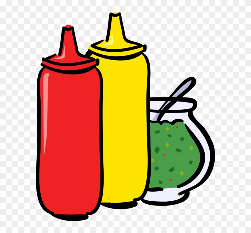 Vector Illustration Of Ketchup, Mustard And Relish - Ketchup Mustard Relish Clipart #768452