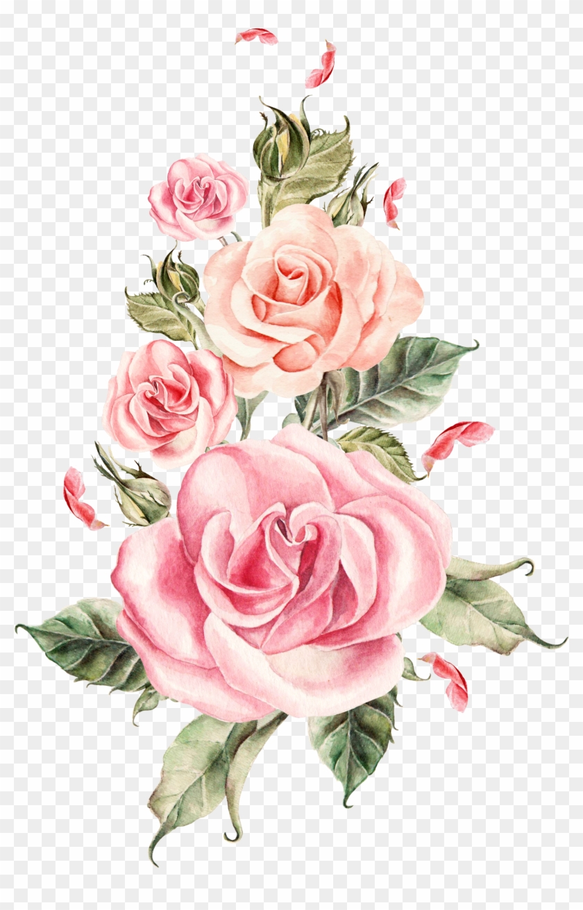 Wedding Rose Flower - Painted Pink Flowers #768529