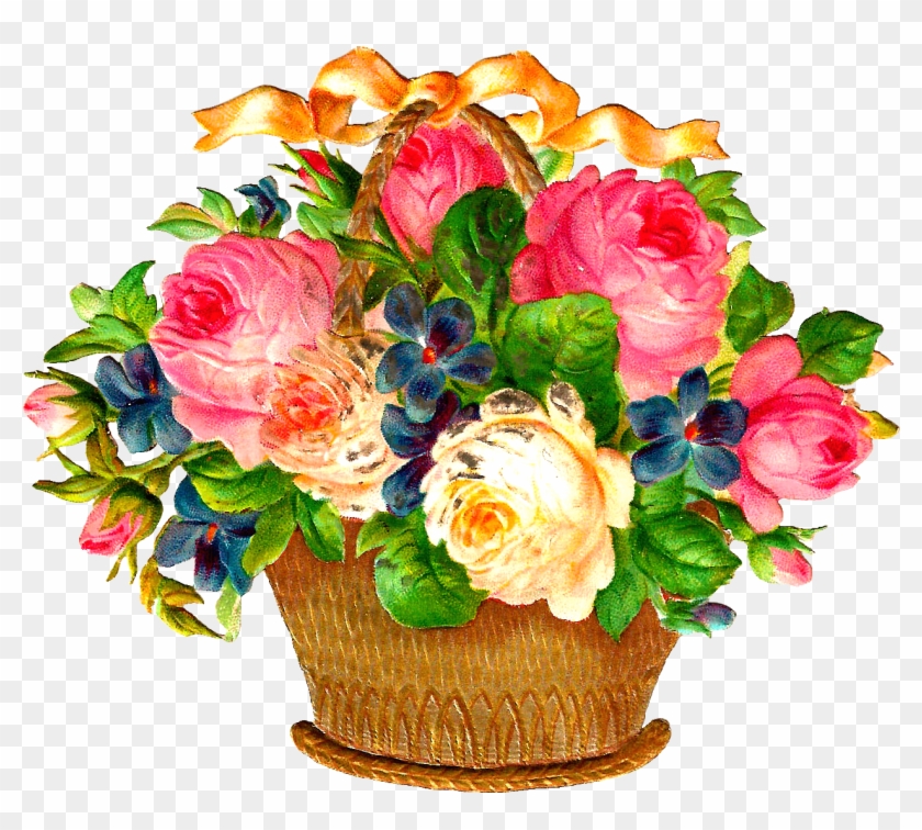 Despite The Distressed Appearance, This Flower Basket - Flower Basket Clip Art #768526