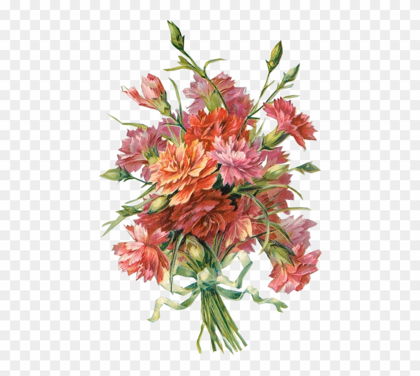 Richard Moulton Tuckdb Org Carnations - Flower Bouquet Vintage Png #768534