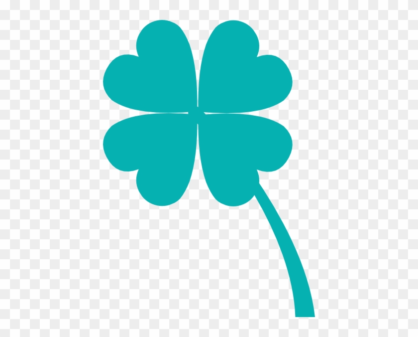 Aqua Color Flower Svg Clip Arts 426 X 596 Px - Four Leaf Clover Cross Stitch Pattern Free #768620