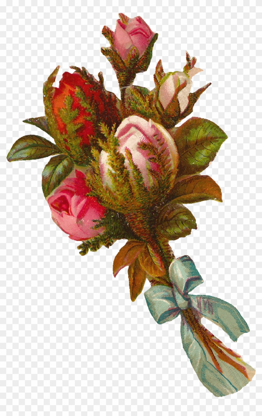 This Is A Stunning Digital Graphic Of A Bouquet Of - Rose Antiqueimages Blogspot #768736