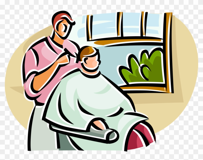 Vector Illustration Of Customer Gets Haircut From Barber - Hair Cutter Man  Clipart - Free Transparent PNG Clipart Images Download
