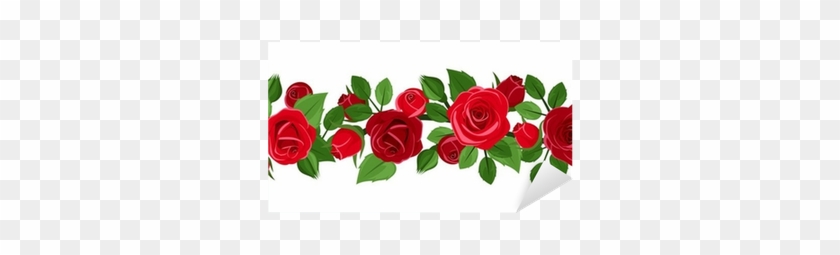 Horizontal Seamless Background With Red Roses - Guarda De Rosas Vector #769018