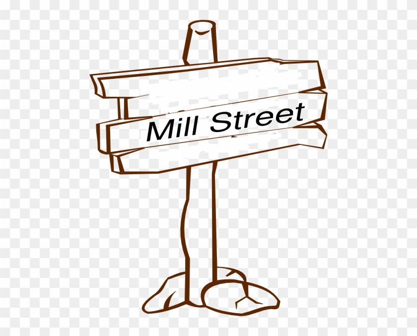 Mill Street Sign Clip Art At Clker - Wooden Sign Clip Art #769057